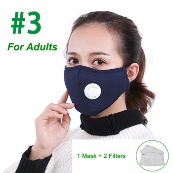 Anti Pollution PM2.5 Mask Dust Respirator Washable Reusable Masks Cotton Unisex Mouth Muffle Allergy/Asthma/Travel/ Cycling